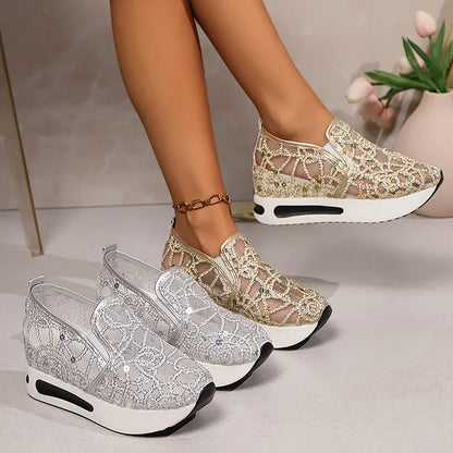 Ninetta - Sneakers Donna Alte con Paillettes Eleganti