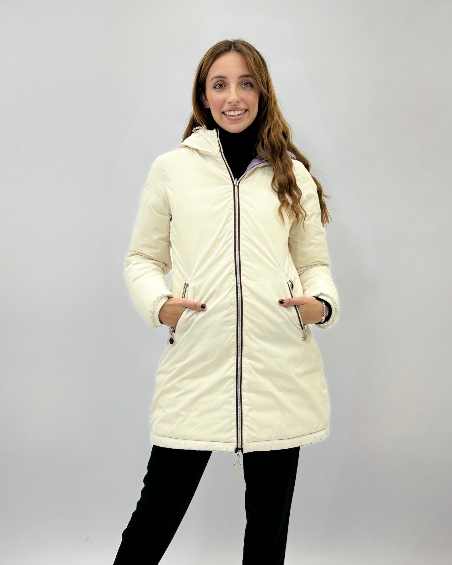 Juliette - Giacca lunga da donna reversibile elegante