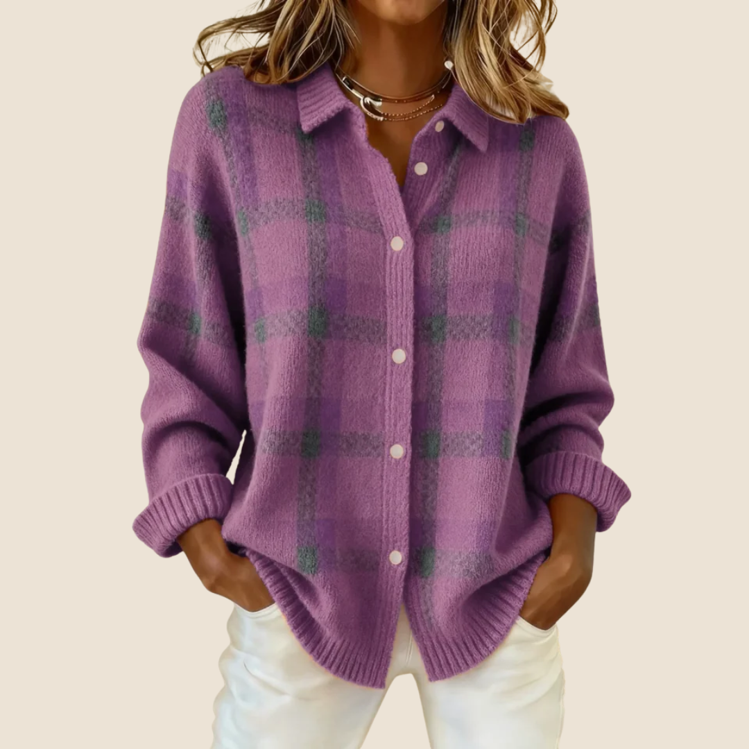 Jolanda – Maglia Donna a Quadri Morbida e Confortevole