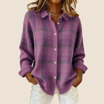 Jolanda – Maglia Donna a Quadri Morbida e Confortevole