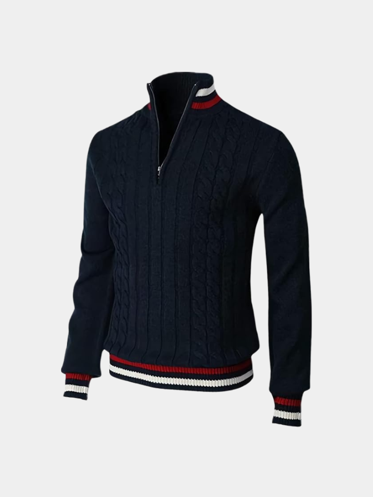 Teodomiro - Maglione Essenziale Mezzo Zip Collo Alto