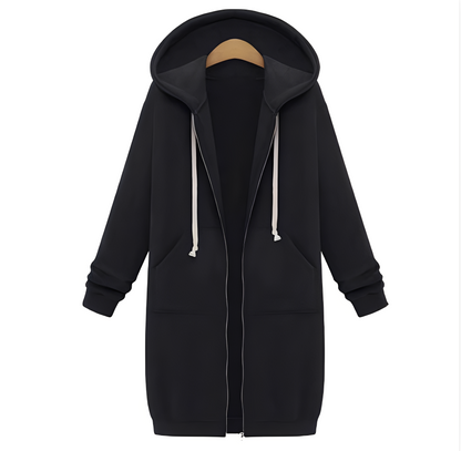 Floriana - Giacca lunga al ginocchio con cappuccio spessa e casual