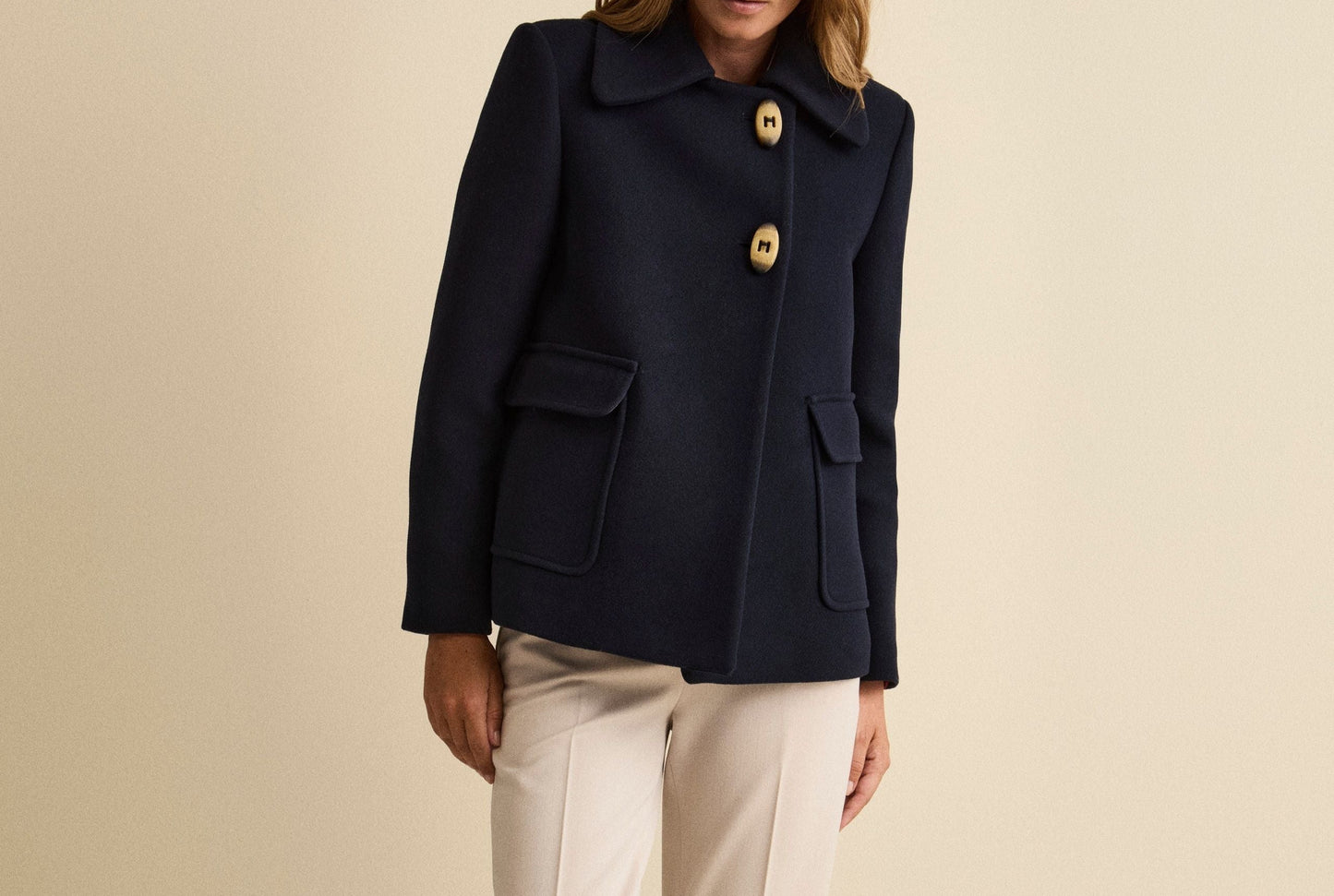 Jessika - Cappotto Corto Donna Svasato Blu