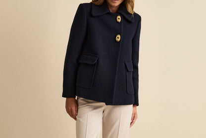 Jessika - Cappotto Corto Donna Svasato Blu