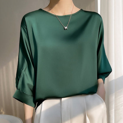 Eugenia – T-Shirt Larga A Maniche Corte Con Scollo Tondo