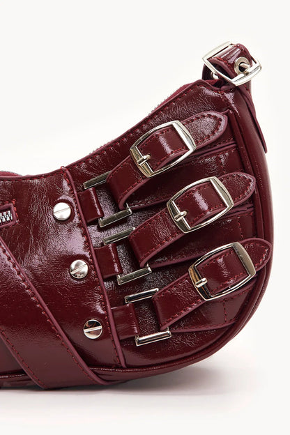 Debora – Borsa Modello Baguette Con Fibbie Decorative E Chiusura Zip