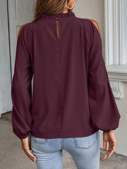 Miriam - Blusa Collo Volant Spalle Scoperte Donna Elegante