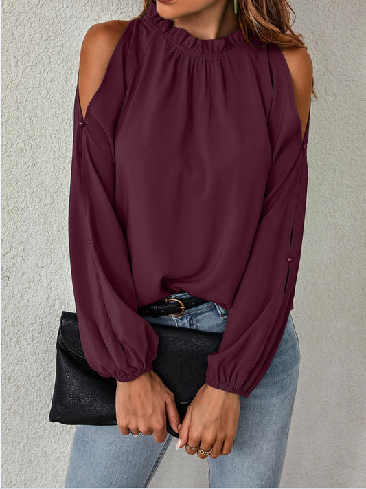 Miriam - Blusa Collo Volant Spalle Scoperte Donna Elegante