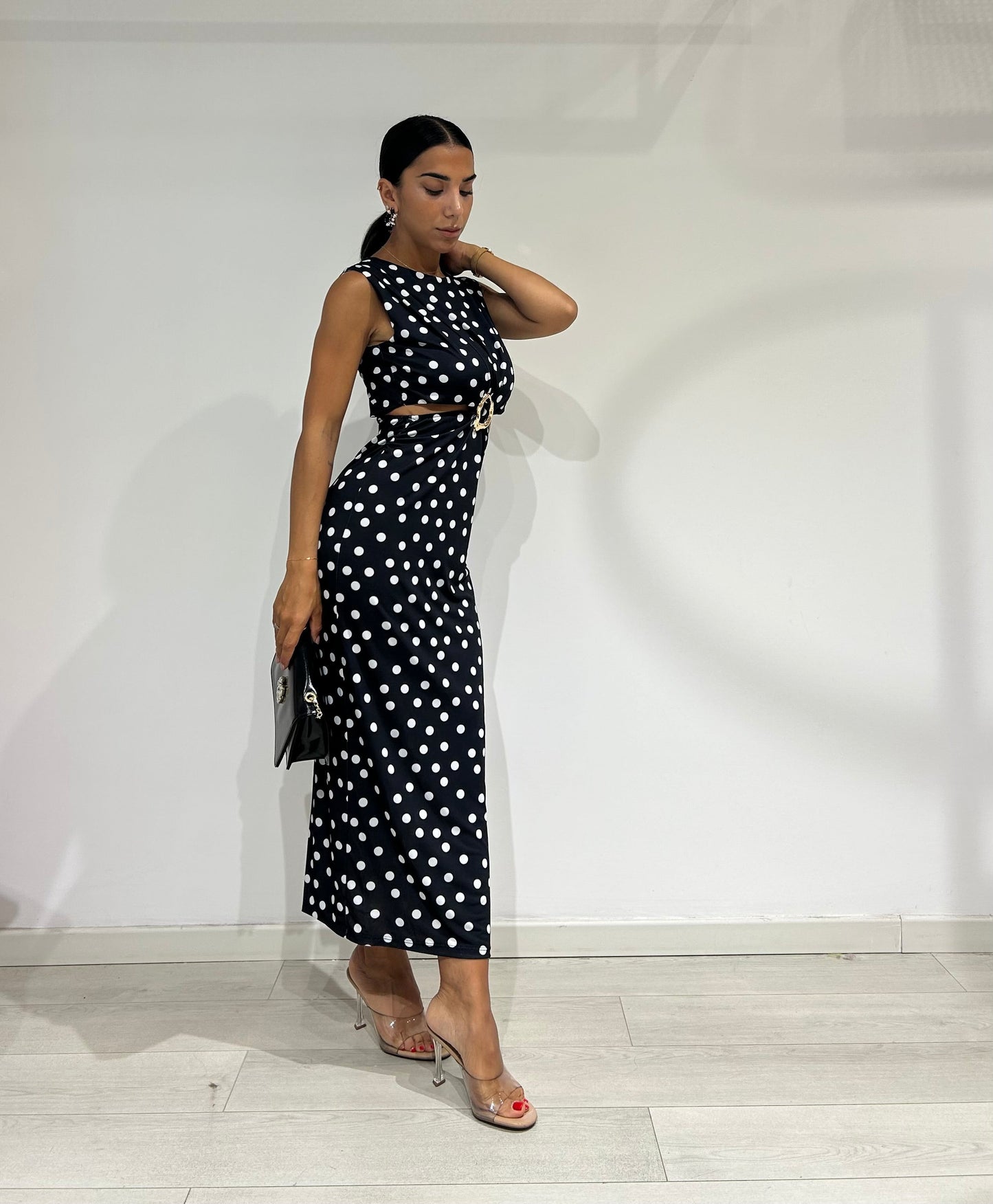 Diamante - Abito Longuette a Pois Donna