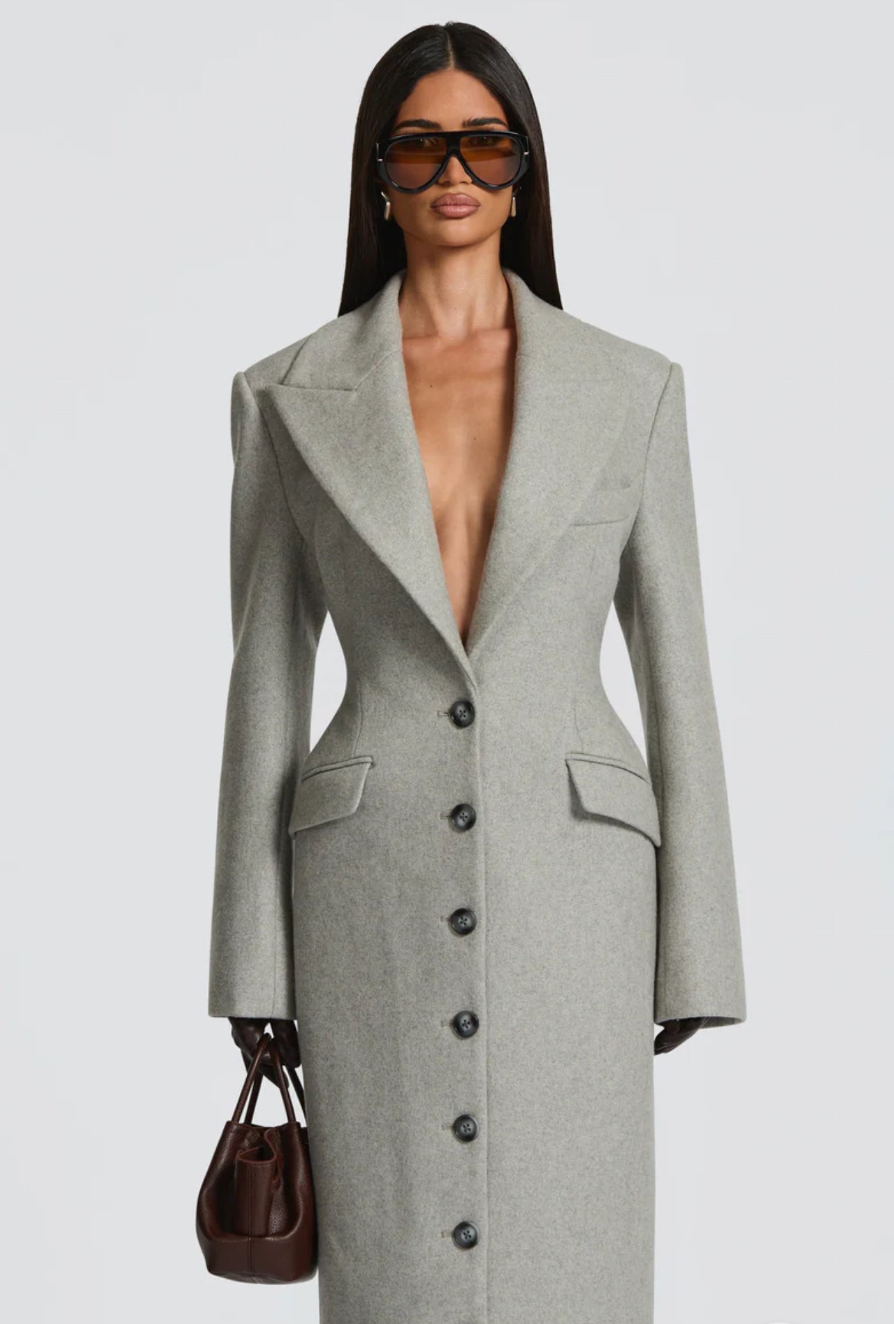 Teclina - Cappotto Lungo Donna Grigio
