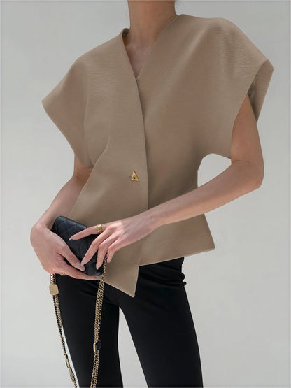 Nicoletta – Top Elegante Con Dettaglio Nodo E Maniche Strutturate