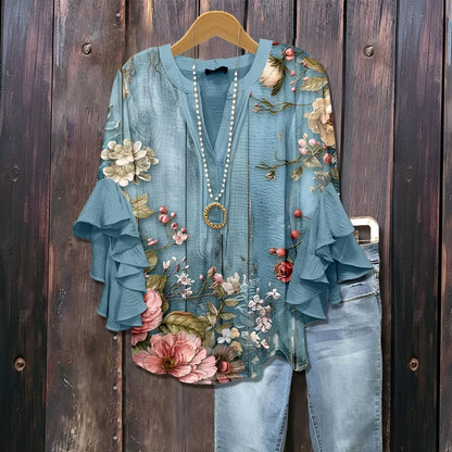 Karola - Blusa Donna Casual Estiva Leggera Elegante