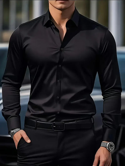Giorgio – Camicia Da Uomo A Manica Lunga Slim Fit Traspirante