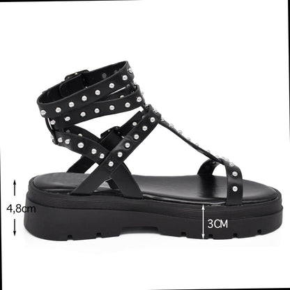 Sandra – Infradito stivaletti donna platform borchie estivi