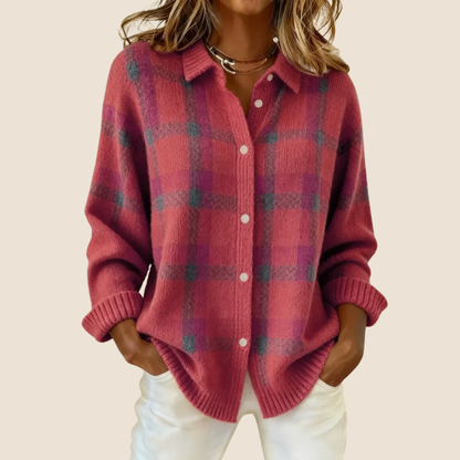 Jolanda – Maglia Donna a Quadri Morbida e Confortevole