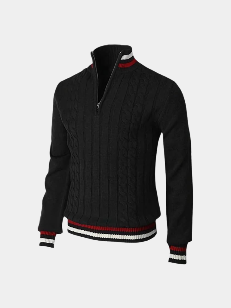 Teodomiro - Maglione Essenziale Mezzo Zip Collo Alto