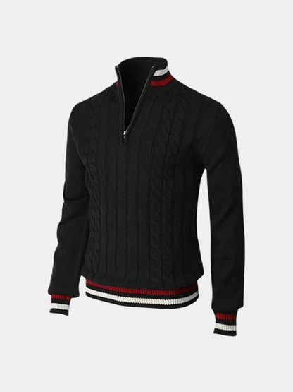 Teodomiro - Maglione Essenziale Mezzo Zip Collo Alto