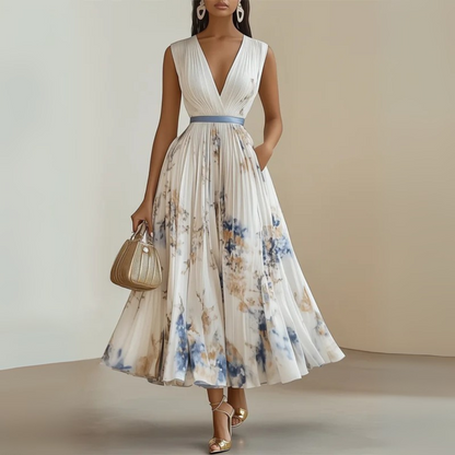 Ippolita - Vestito donna maxi plissé senza maniche estate