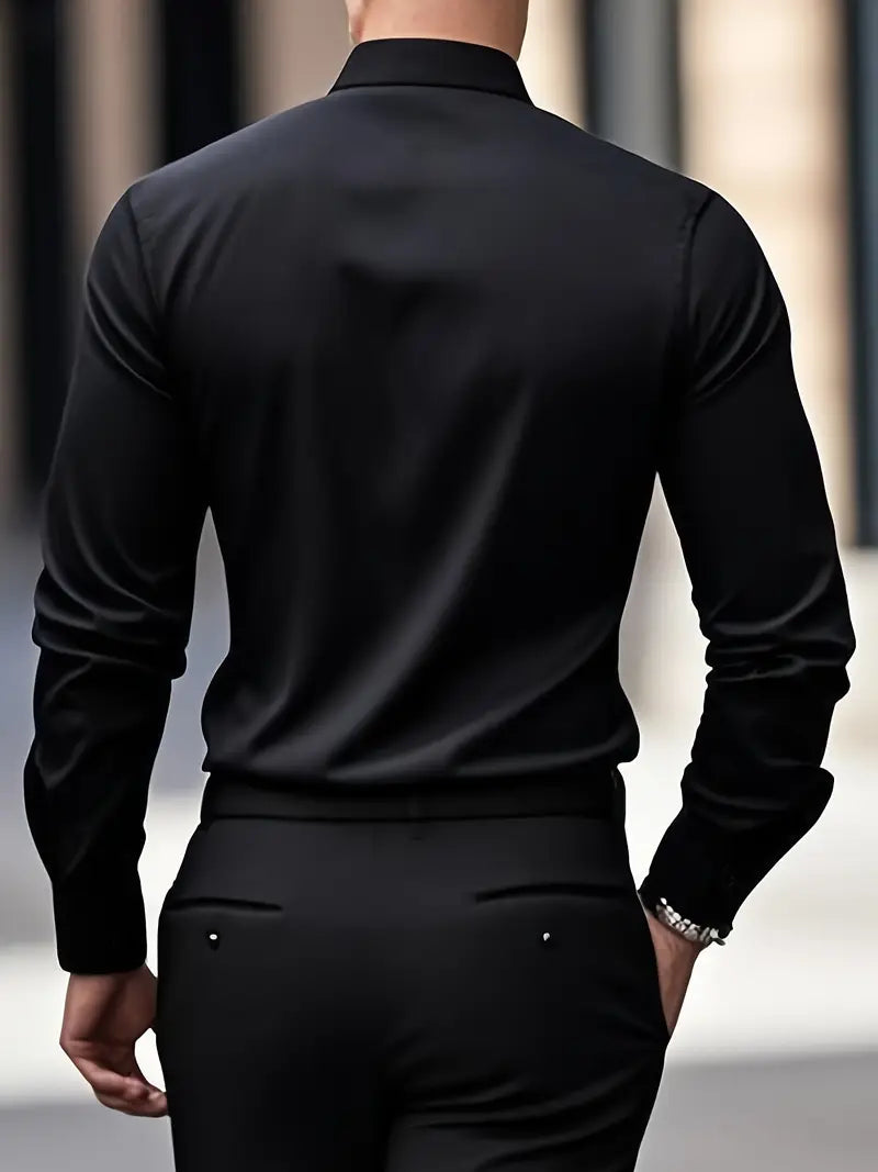 Giorgio – Camicia Da Uomo A Manica Lunga Slim Fit Traspirante