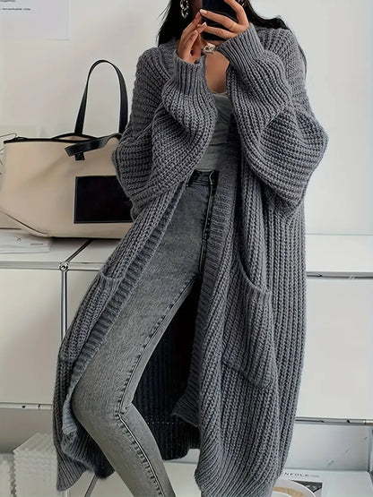 Damiana – Cardigan Donna Lungo Invernale Lavorato a Maglia
