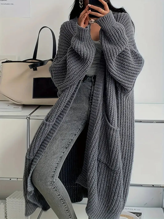 Damiana – Cardigan Donna Lungo Invernale Lavorato a Maglia