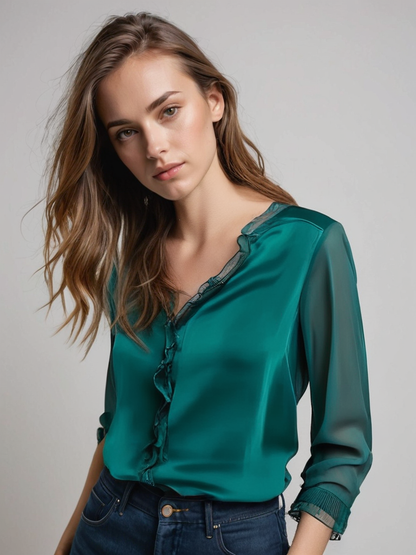 Camilla – Blusa A Manica Lunga Con Taglio Sartoriale Dalla Vestibilità Fluida