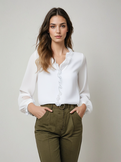 Camilla – Blusa A Manica Lunga Con Taglio Sartoriale Dalla Vestibilità Fluida