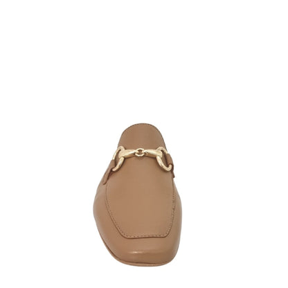 Rexela - Mules Donna Cuoio Vera Pelle Morsetto Oro Eleganti
