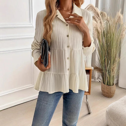 Fiorella - Camicia Pullover in Cotone a Maniche Lunghe