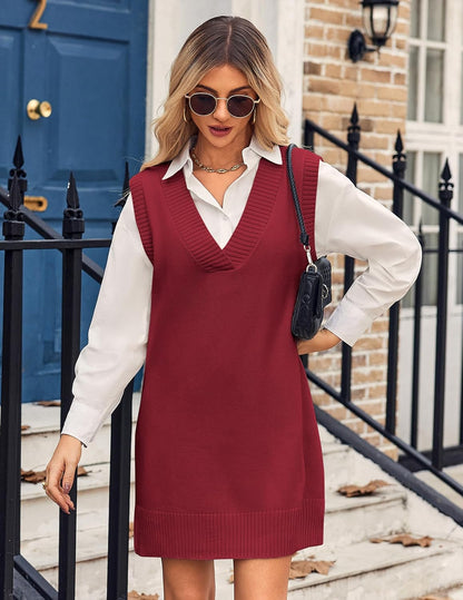 Divina - Abito Maglione Donna Oversize Scollo V