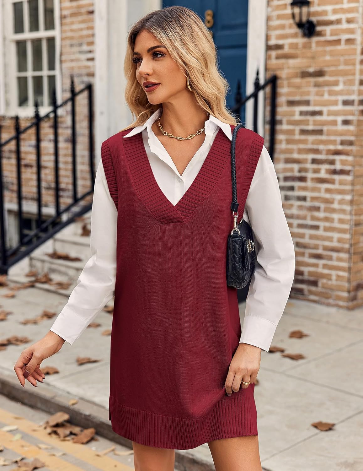 Divina - Abito Maglione Donna Oversize Scollo V