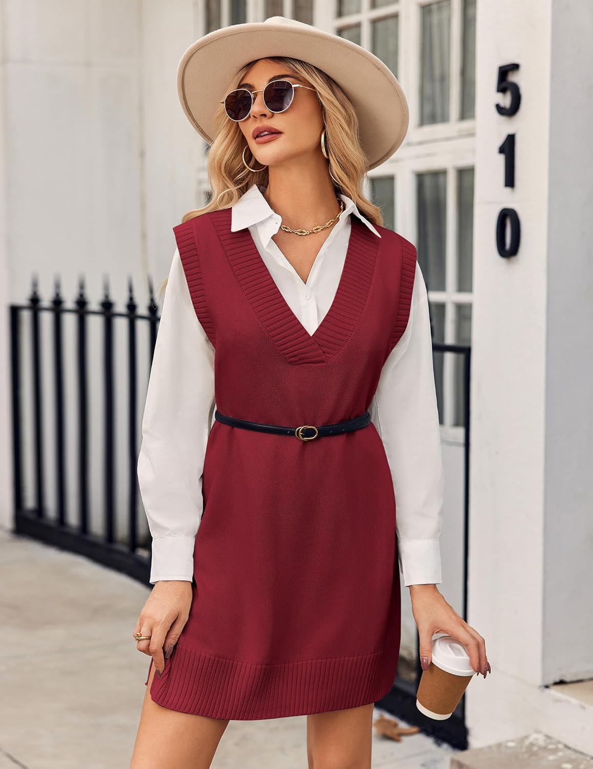 Divina - Abito Maglione Donna Oversize Scollo V