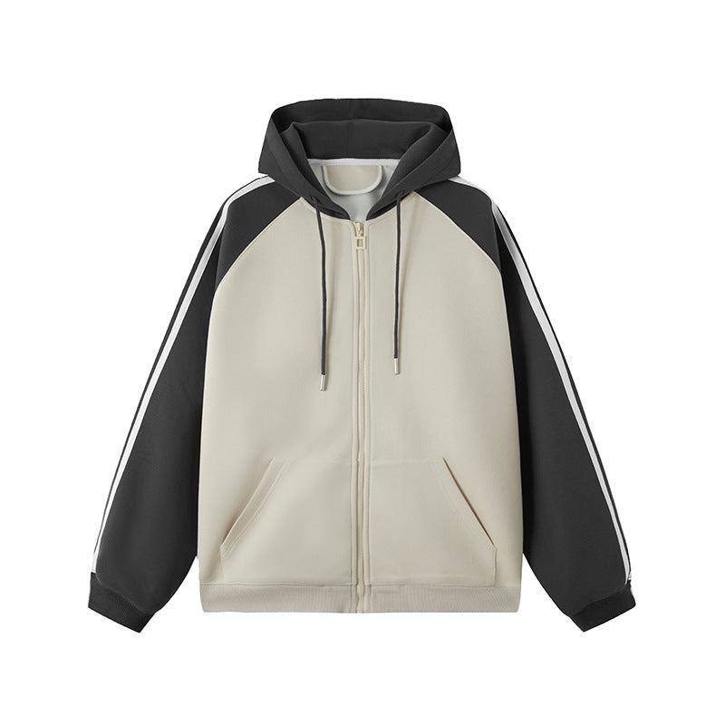 Fabiola - Cardigan con Cappuccio a Contrasto Retrò Donna