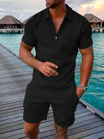 Flavio – Set Polo E Pantaloncini Con Esclusiva Fantasia Geometrica