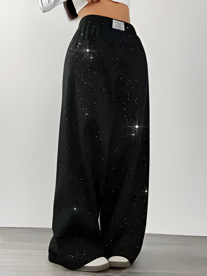 Felicita – Pantaloni Casual Con Fantasia Galassia E Gamba Larga