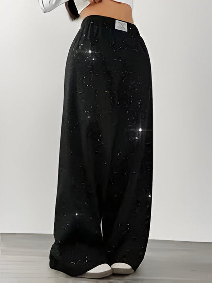 Felicita – Pantaloni Casual Con Fantasia Galassia E Gamba Larga