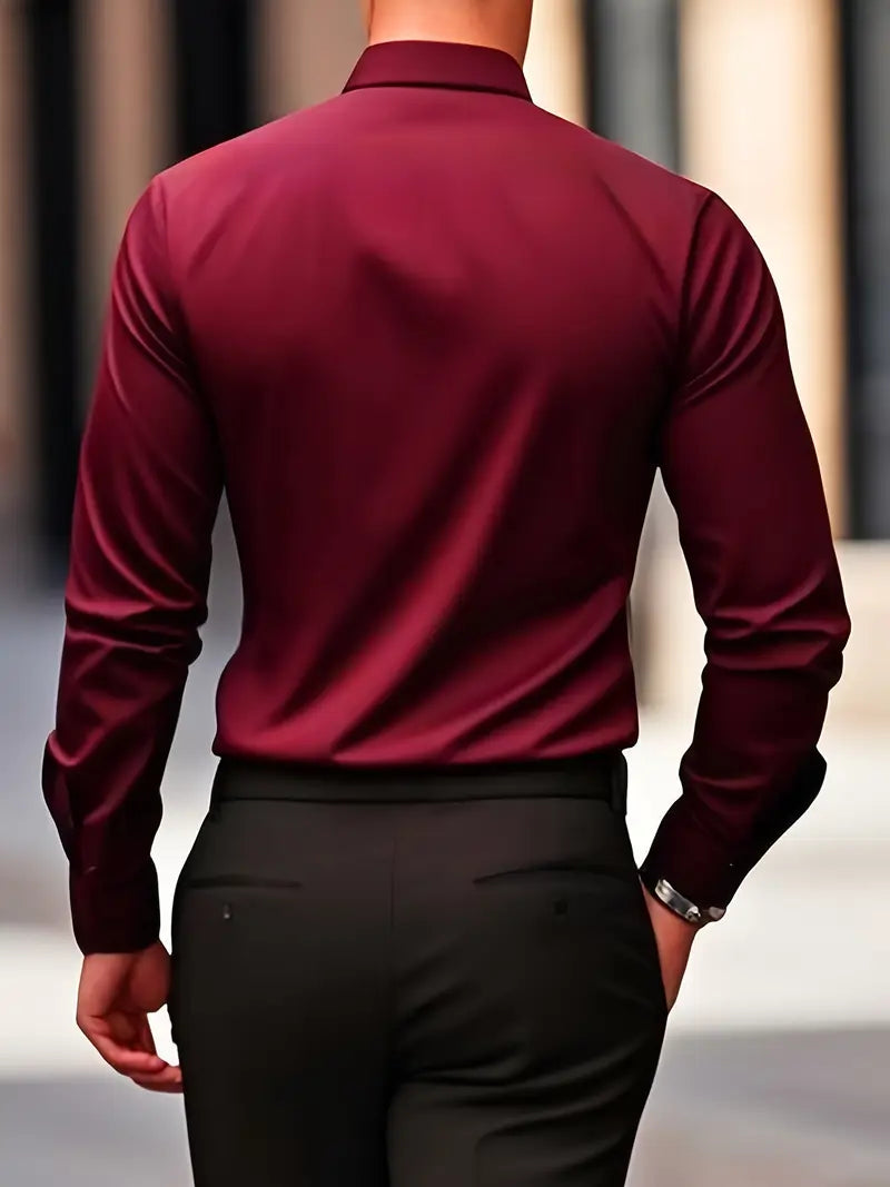 Giorgio – Camicia Da Uomo A Manica Lunga Slim Fit Traspirante