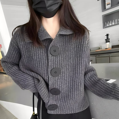 Flavia - Cardigan elegante con grandi bottoni per donna