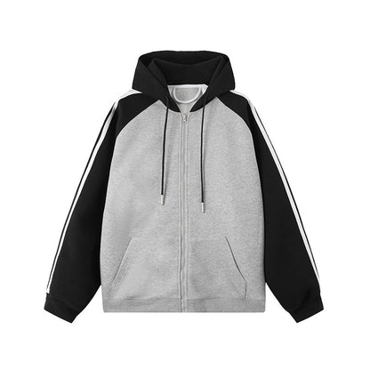 Matilde - Cardigan con Cappuccio Retro Americano con Zip