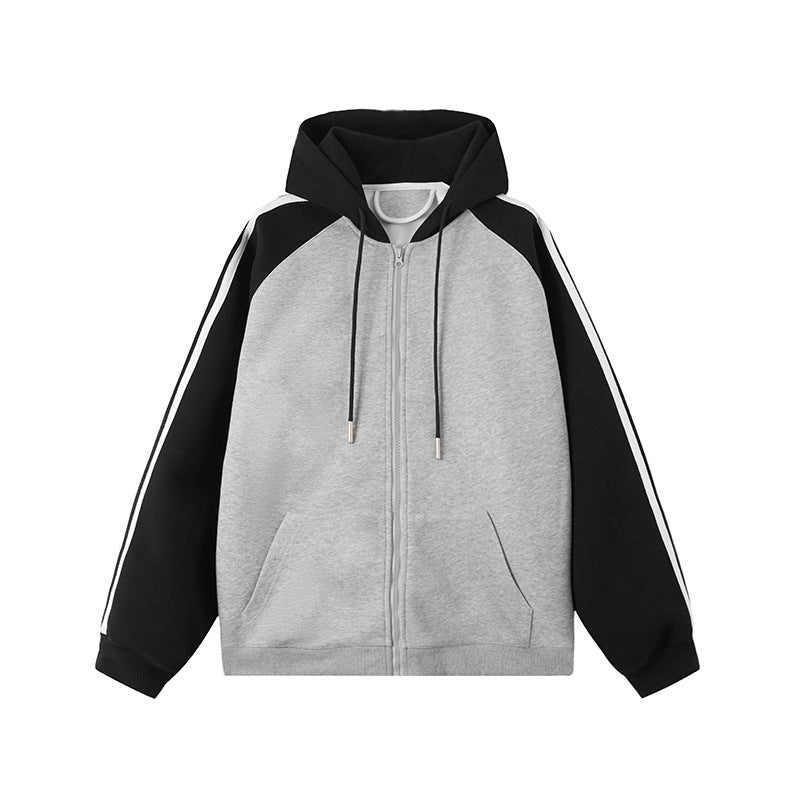 Fabiola - Cardigan con Cappuccio a Contrasto Retrò Donna