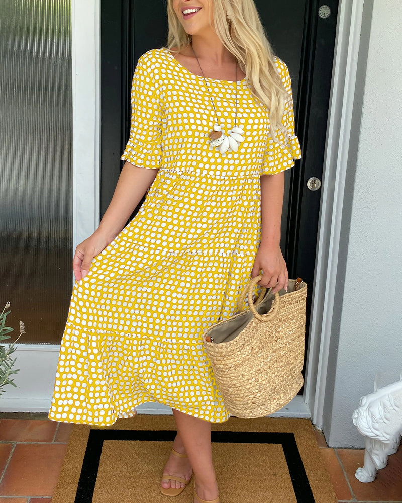Beatrice – Abito Midi da Donna con Scollo Rotondo e Taglio Comodo