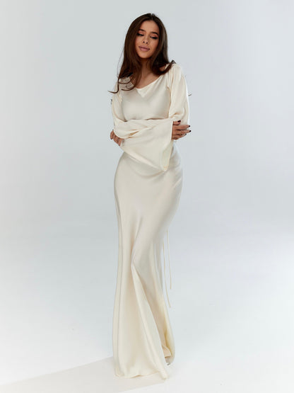 Nicole – Abito Maxi Maniche Lunghe Vivace ed Elegante