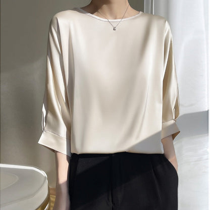 Eugenia – T-Shirt Larga A Maniche Corte Con Scollo Tondo