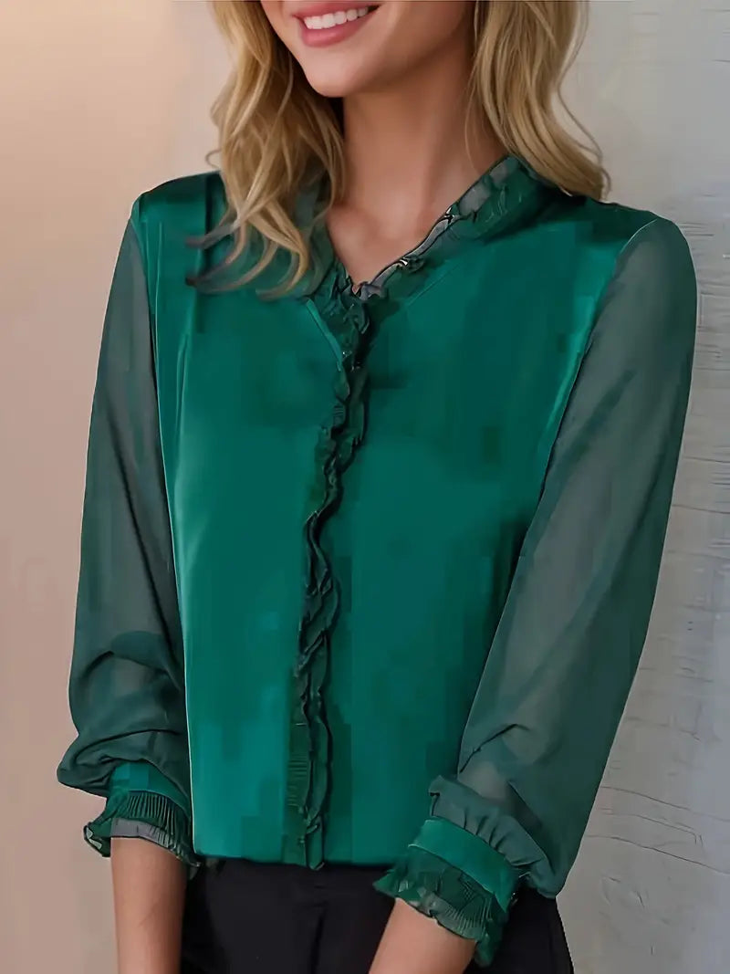 Matilde – Blusa A Manica Lunga Con Taglio Sartoriale E Vestibilità Elastica