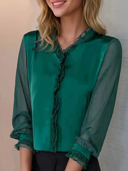 Matilde – Blusa A Manica Lunga Con Taglio Sartoriale E Vestibilità Elastica