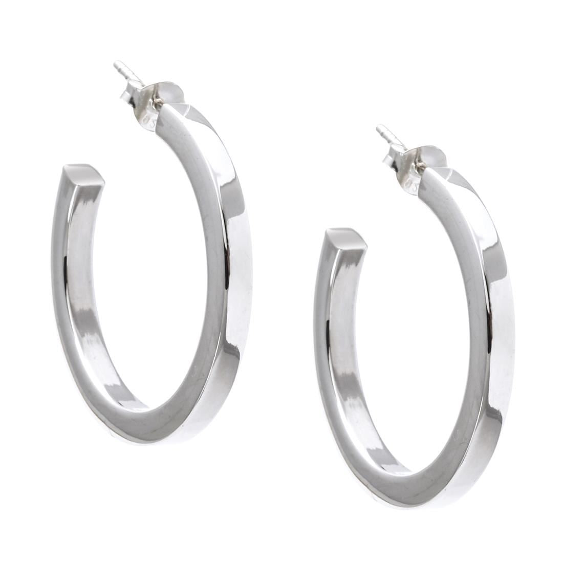 Tiziana – Orecchini a Cerchio Chunky Tubo Quadrato Argento Sterling