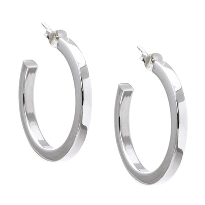 Tiziana – Orecchini a Cerchio Chunky Tubo Quadrato Argento Sterling