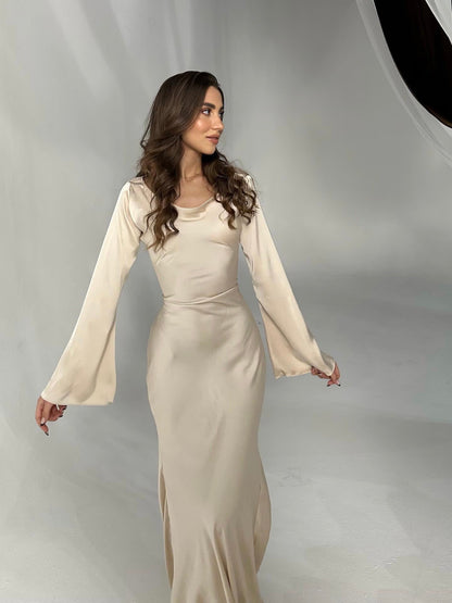 Nicole – Abito Maxi Maniche Lunghe Vivace ed Elegante