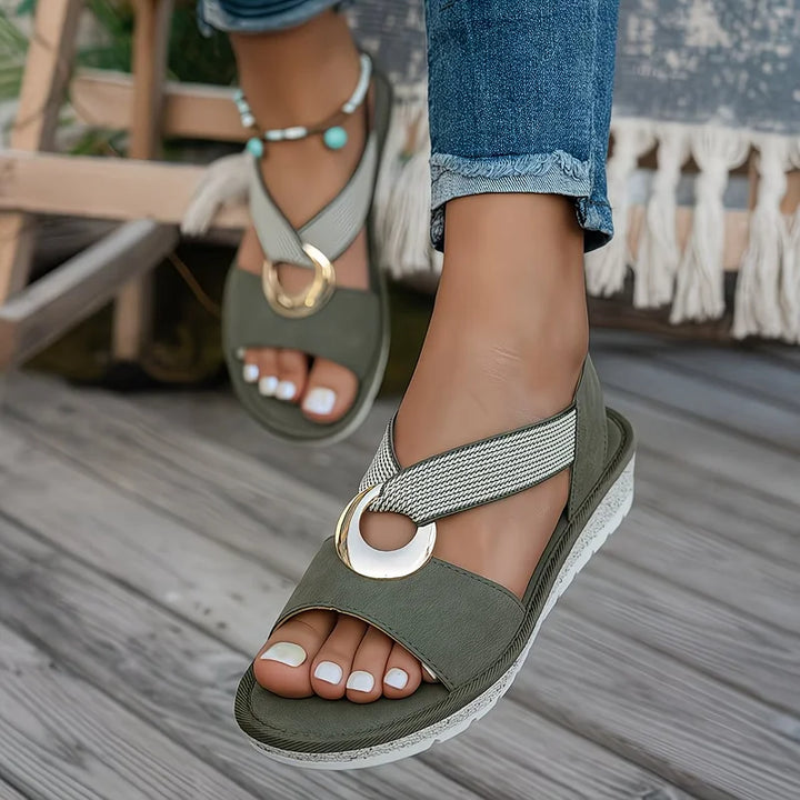 Nunziatina - Sandali Donna Bassi Comodi Stile Elegante