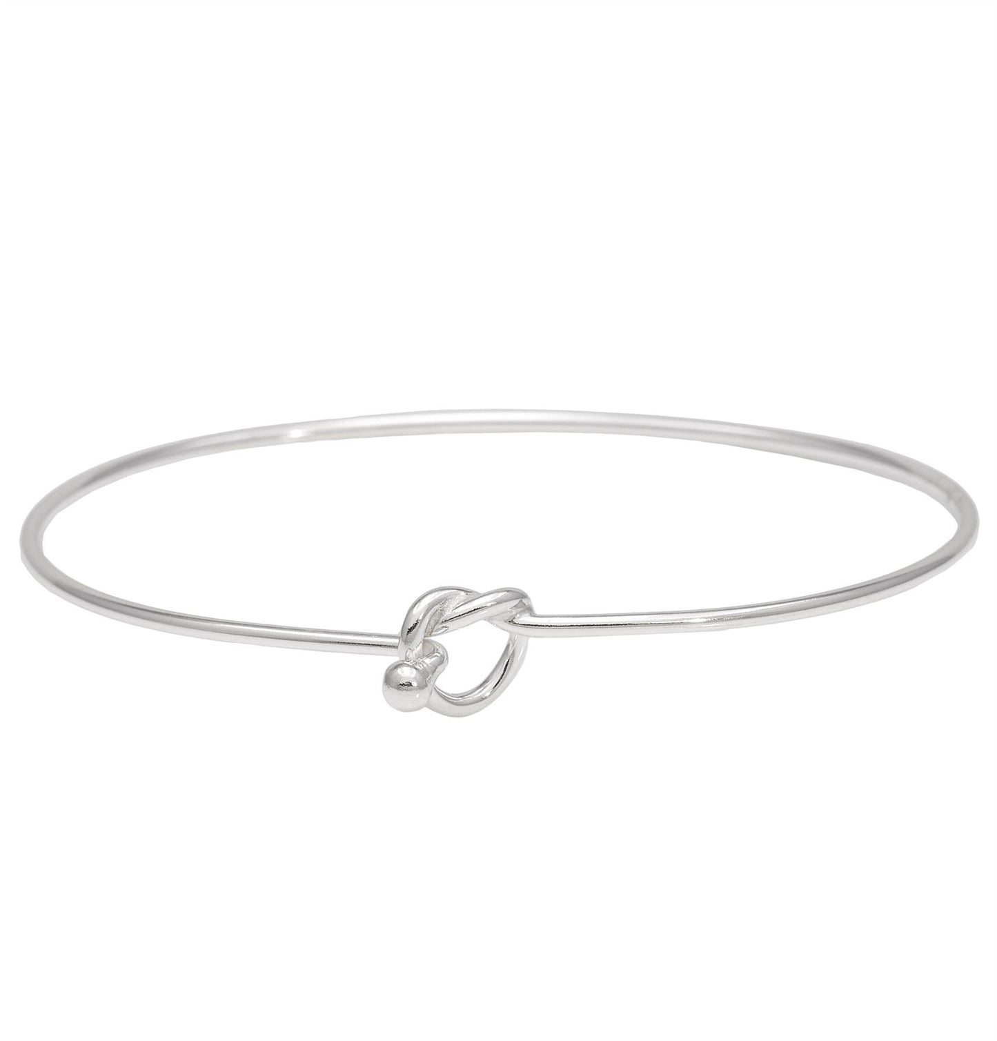 Agnese – Bracciale Sottile Argento Sterling Nodo d'Amore con Gancio